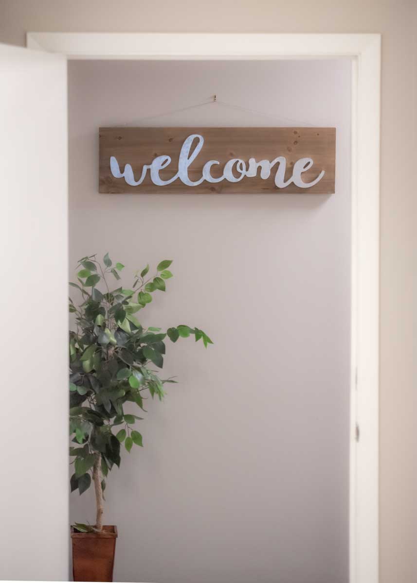 A sign welcoming you to cognitive behavioral therapy new york