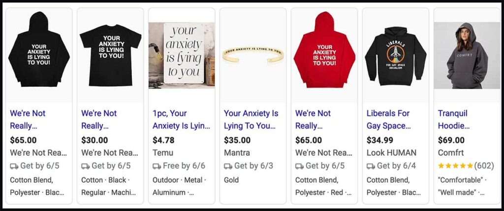 your anxiety is lying to you hoodies for sale
